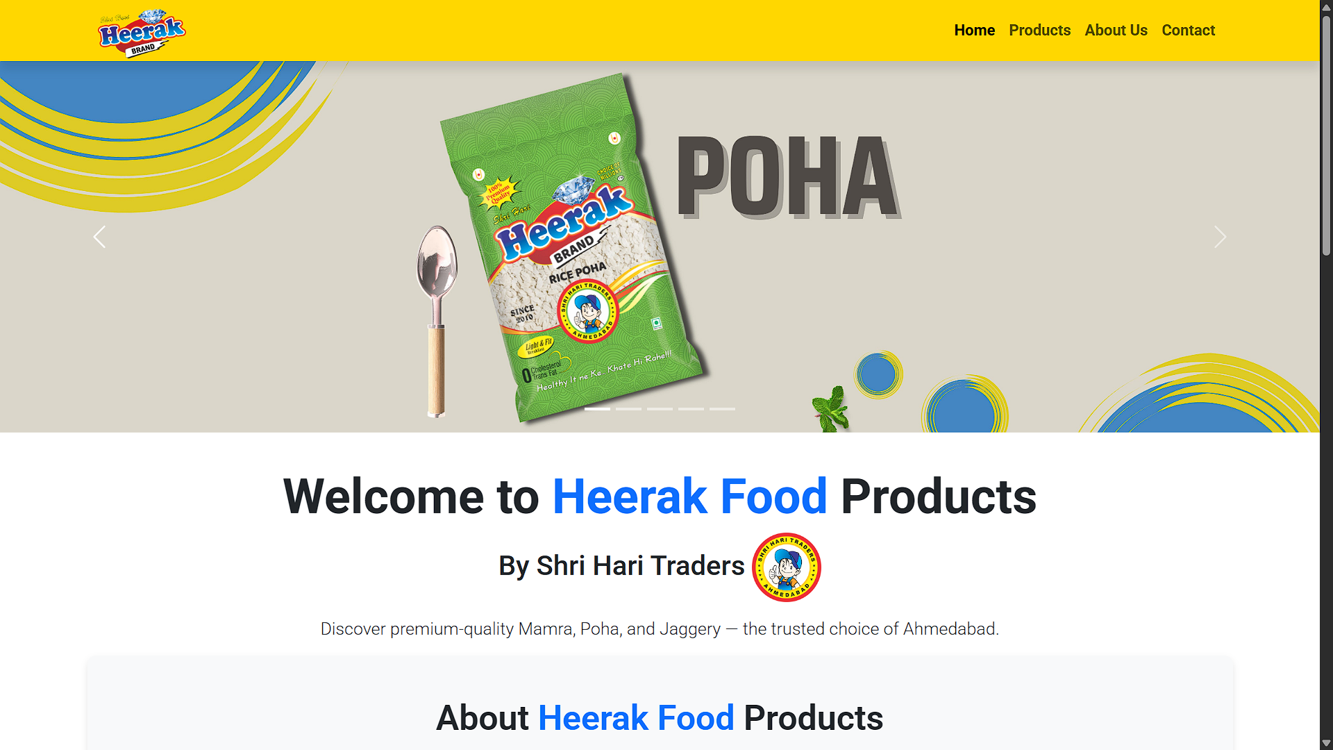 static Product showcasing website